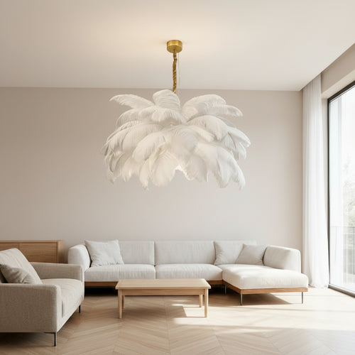 Feather LED Pendant Chandelier — Nordic Luxury