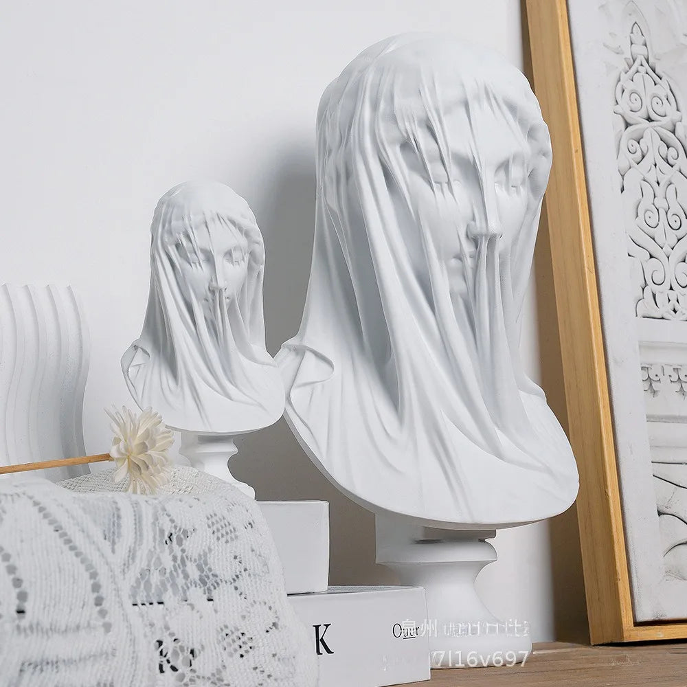 Veiled Lady Bust Sculpture