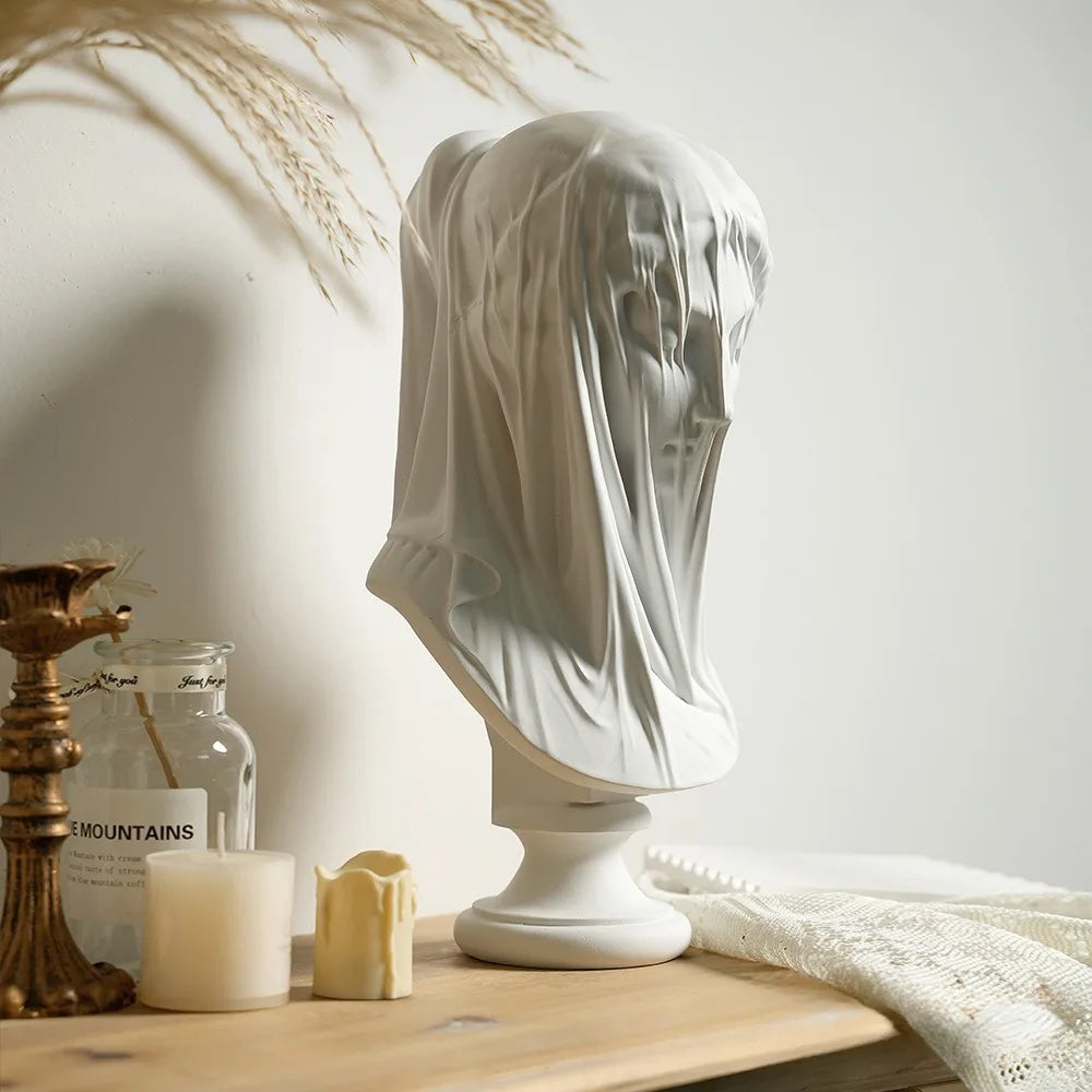 Veiled Lady Bust Sculpture