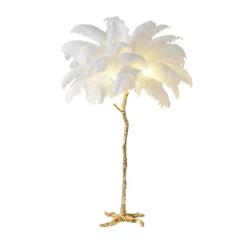 Ostrich Feather Floor Lamp — Nordic Luxury